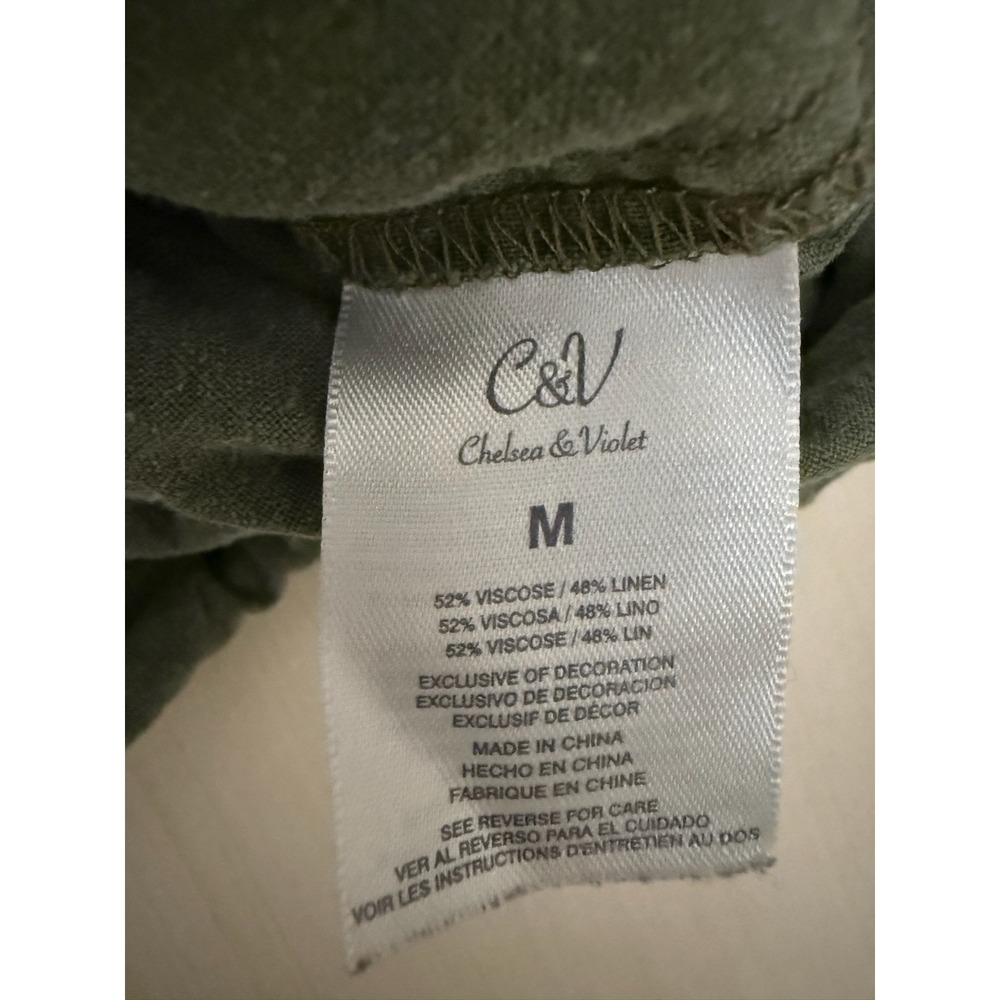 Chelsea & Violet Olive Green Embroidered Linen Blend Utility Jacket - Picture 3 of 10